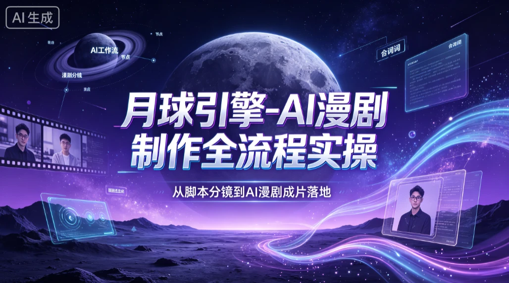 【精】月球引擎-AI漫剧制作全流程实操,从脚本分镜到AI漫剧成片落地
