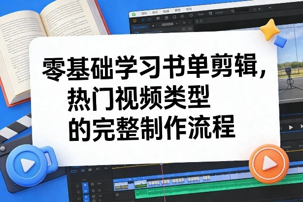 【精】零基础学习书单剪辑,热门视频类型的完整制作流程(更新2026)