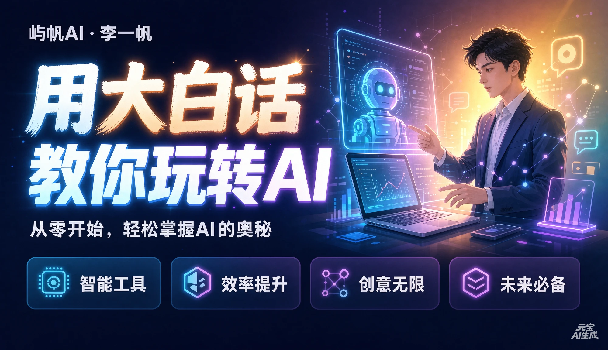 【精】屿帆AI·李一帆-用大白话教你玩转AI，从短剧漫剧到动画制作，零基础也能掌握爆款内容创作与变现全流程