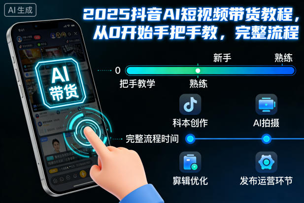 2025抖音AI短视频带货教程,从0开始手把手教,完整流程 2025抖音AI短视频带货教程,从0开始手把手教,完整流程
