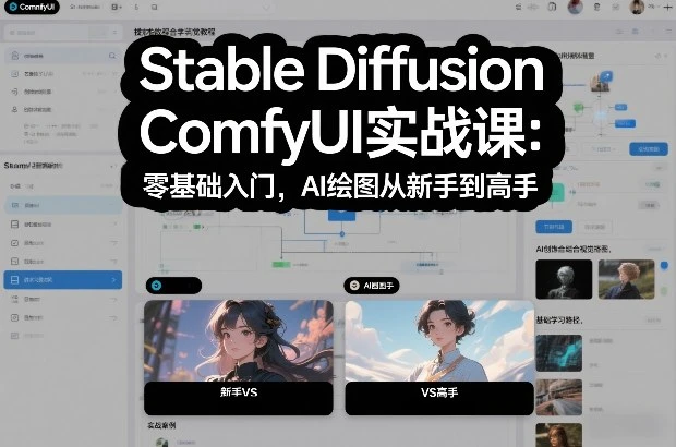 【精】Stable Diffusion ComfyUI实战课：零基础入门，AI绘图从新手到高手