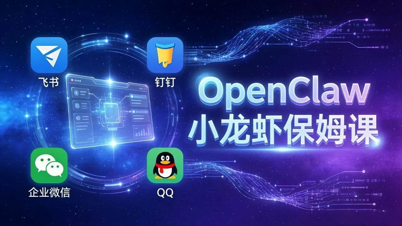 OpenClaw小龙虾保姆课: Windows/macOS/Linux/Docker全系统安装,飞书+钉钉+企业微信+QQ 全接入 OpenClaw小龙虾保姆课: Windows/macOS/Linux/Docker全系统安装,飞书+钉钉+企业微信+QQ 全接入