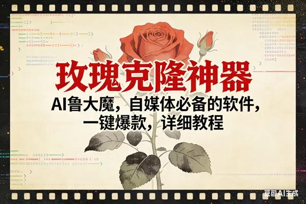 （17000期）玫瑰克隆神器，ai鲁大魔，自媒体必备，一键爆款，详细使用教程