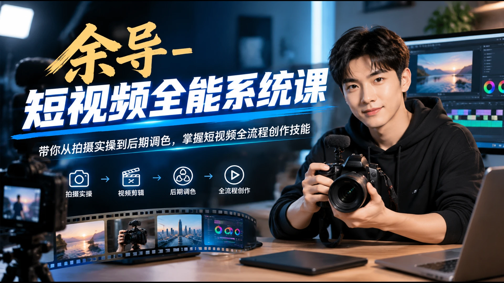 【精】余导 – 短视频全能系统课,带你从拍摄实操到后期调色,掌握短视频全流程创作技能