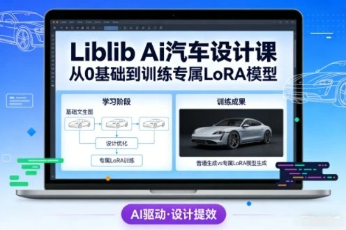 【精】Liblib Ai汽车设计课，从0基础文生图，到教你训练专属设计和风格LoRA模型