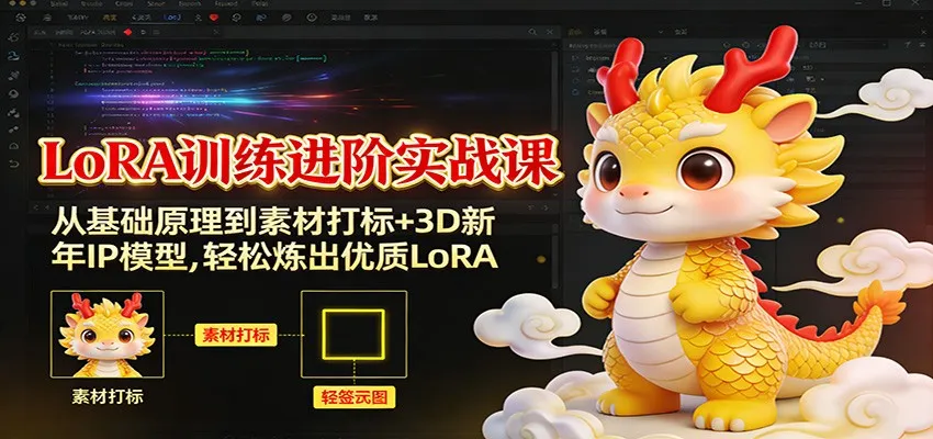 LoRA训练进阶实战课:从基础原理到素材打标+3D新年IP模型,轻松炼出优质LoRA LoRA训练进阶实战课:从基础原理到素材打标+3D新年IP模型,轻松炼出优质LoRA