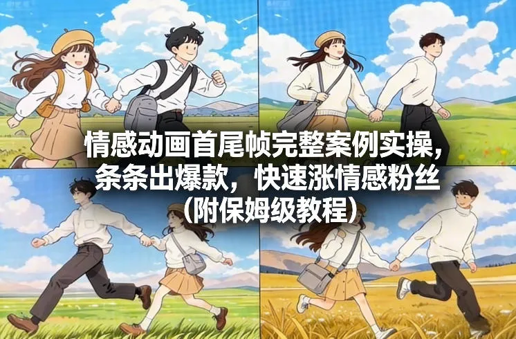 情感动画首尾帧完整案例实操，条条出爆款，快速涨情感粉丝（附保姆级教程）