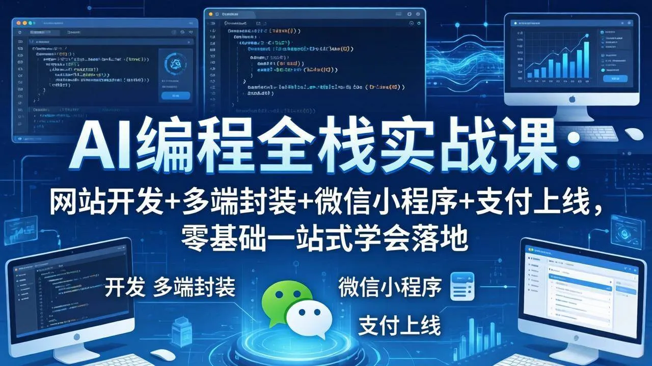 (18049期)AI编程全栈实战课:网站开发+多端封装+微信小程序+支付上线,零基础一站式学会落地