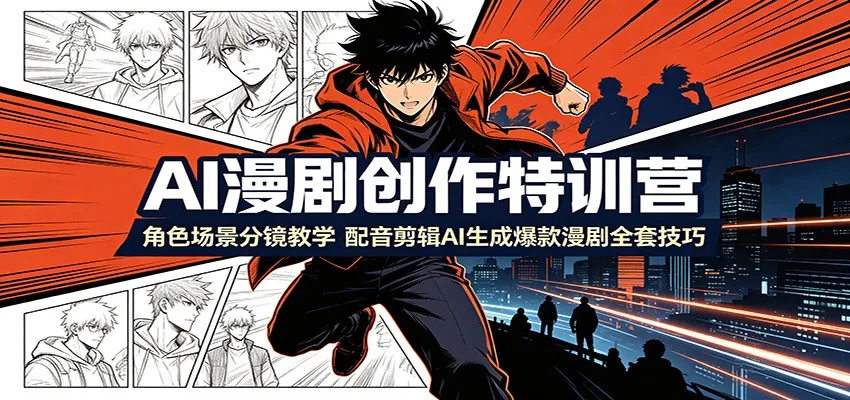 AI漫剧创作特训营:角色场景分镜教学,配音剪辑AI生成爆款漫剧全套技巧 AI漫剧创作特训营:角色场景分镜教学,配音剪辑AI生成爆款漫剧全套技巧