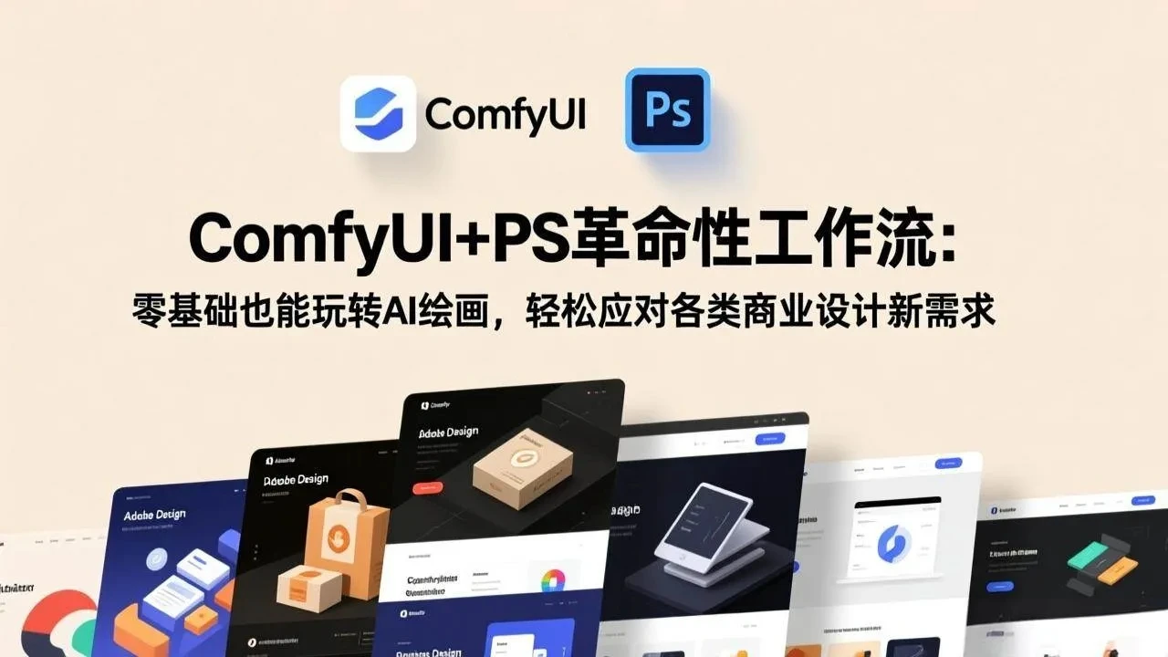 【精】ComfyUI+PS革命性工作流：零基础也能玩转AI绘画，轻松应对各类商业设计新需求
