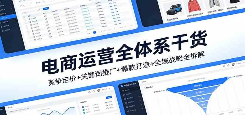 电商运营全体系干货，竞争定价+关键词推广+爆款打造+全域战略全拆解