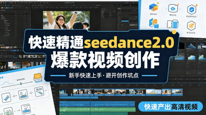 【精】快速精通seedance2.0爆款视频创作，快速产出高清视频，避开大量创作坑点，新手也能快速上手
