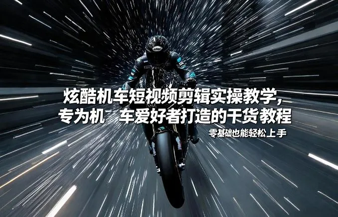 炫酷机车短视频剪辑实操教学,专为机车爱好者打造的干货教程,零基础也能轻松上手 炫酷机车短视频剪辑实操教学,专为机车爱好者打造的干货教程,零基础也能轻松上手