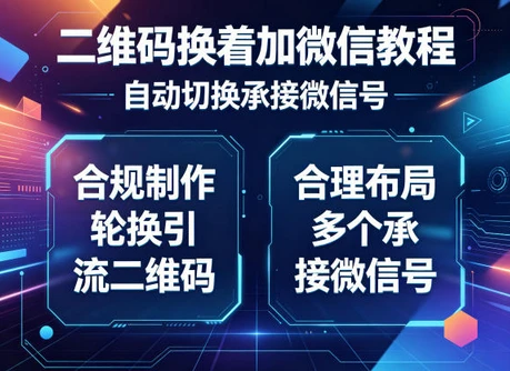 二维码换着加微信教程,自动切换承接微信号,合规制作轮换引流二维码,合理布局多个承接微信号