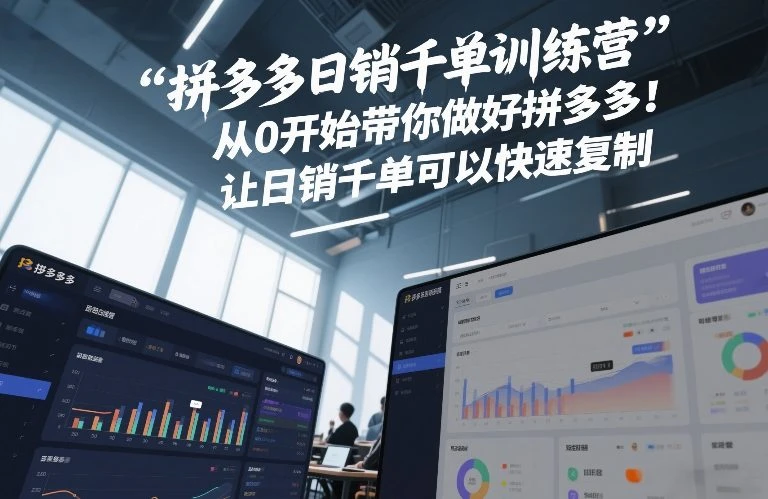 【精】拼多多日销千单训练营，从0开始带你做好拼多多，让日销千单可以快速复制(更新26年8月)