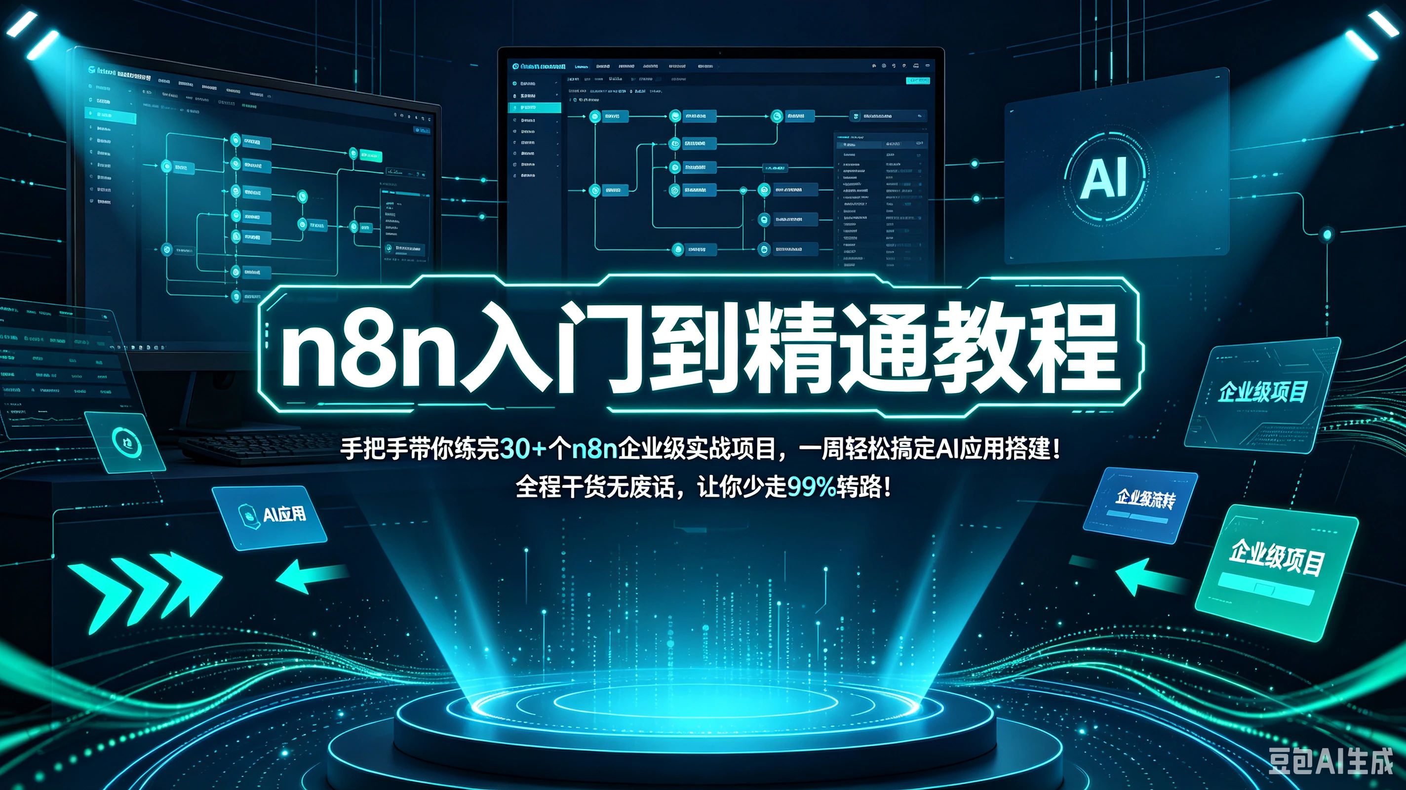n8n入门到精通教程,手把手带你练完30+个n8n企业级实战项目,一周轻松搞定AI应用搭建!全程干货无废话,让你少走99%弯路!!!