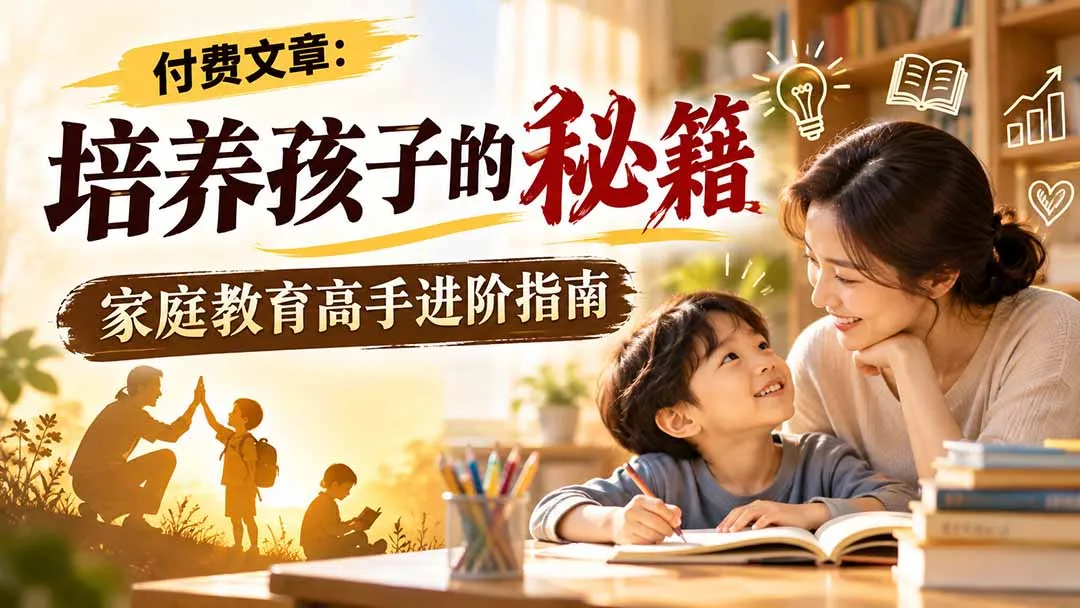 付费文章：培养孩子的秘籍，家庭教育高手进阶指南