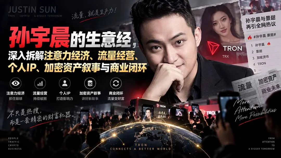 某星球精华文章——孙宇晨的生意经,深入拆解注意力经济、流量经营、个人IP、加密资产叙事与商业闭环
