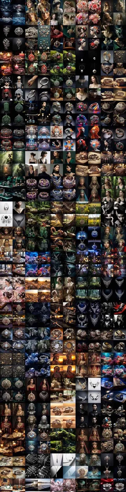 463个Midjourney珠宝摄影提示词：覆盖全品类珠宝，AI设计秒出专业效果