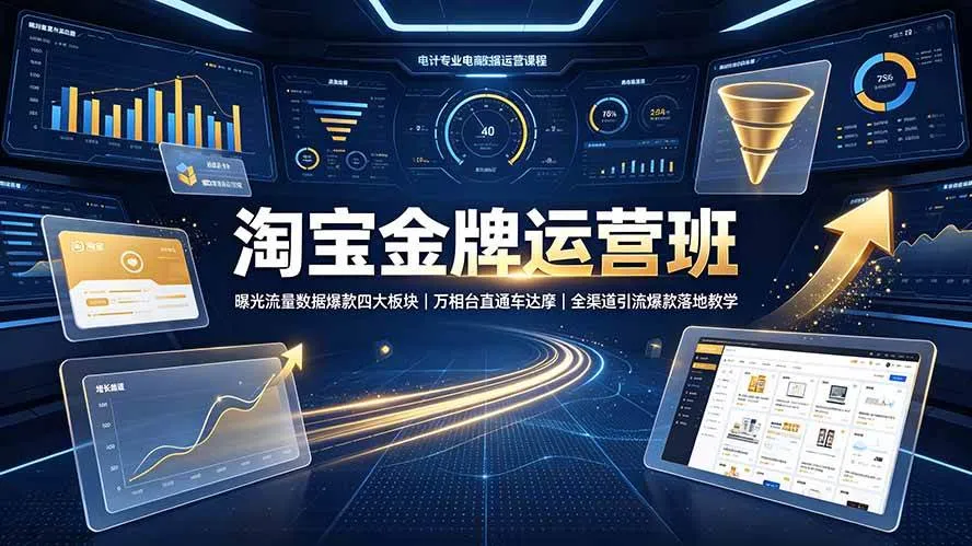 (19434期)淘宝金牌运营班-7月:曝光流量数据爆款四大板块|万相台直通车达摩|全渠道引流爆款落地教学 (19434期)淘宝金牌运营班-7月:曝光流量数据爆款四大板块|万相台直通车达摩|全渠道引流爆款落地教学