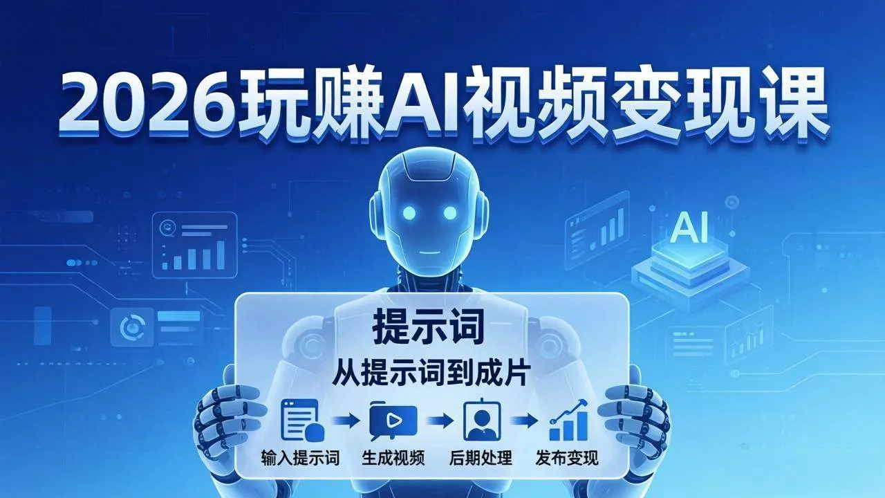 (17827期)2026玩赚AI视频变现课:掌握 AI 视频全流程技能,从提示词到成片高效产出 (17827期)2026玩赚AI视频变现课:掌握 AI 视频全流程技能,从提示词到成片高效产出