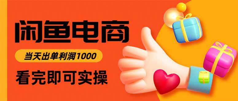 （16473期）闲鱼高利润电商，当天上架当天出单，一单利润300