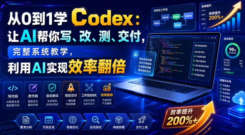 从0到1学Codex：让AI帮你写、改、测、交付，完整系统教学，利用AI实现效率翻倍