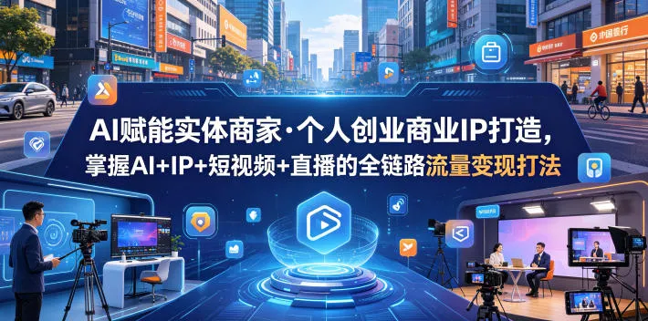 AI赋能实体商家·个人创业商业IP打造,掌握AI+IP+短视频+直播的全链路流量变现打法 AI赋能实体商家·个人创业商业IP打造,掌握AI+IP+短视频+直播的全链路流量变现打法