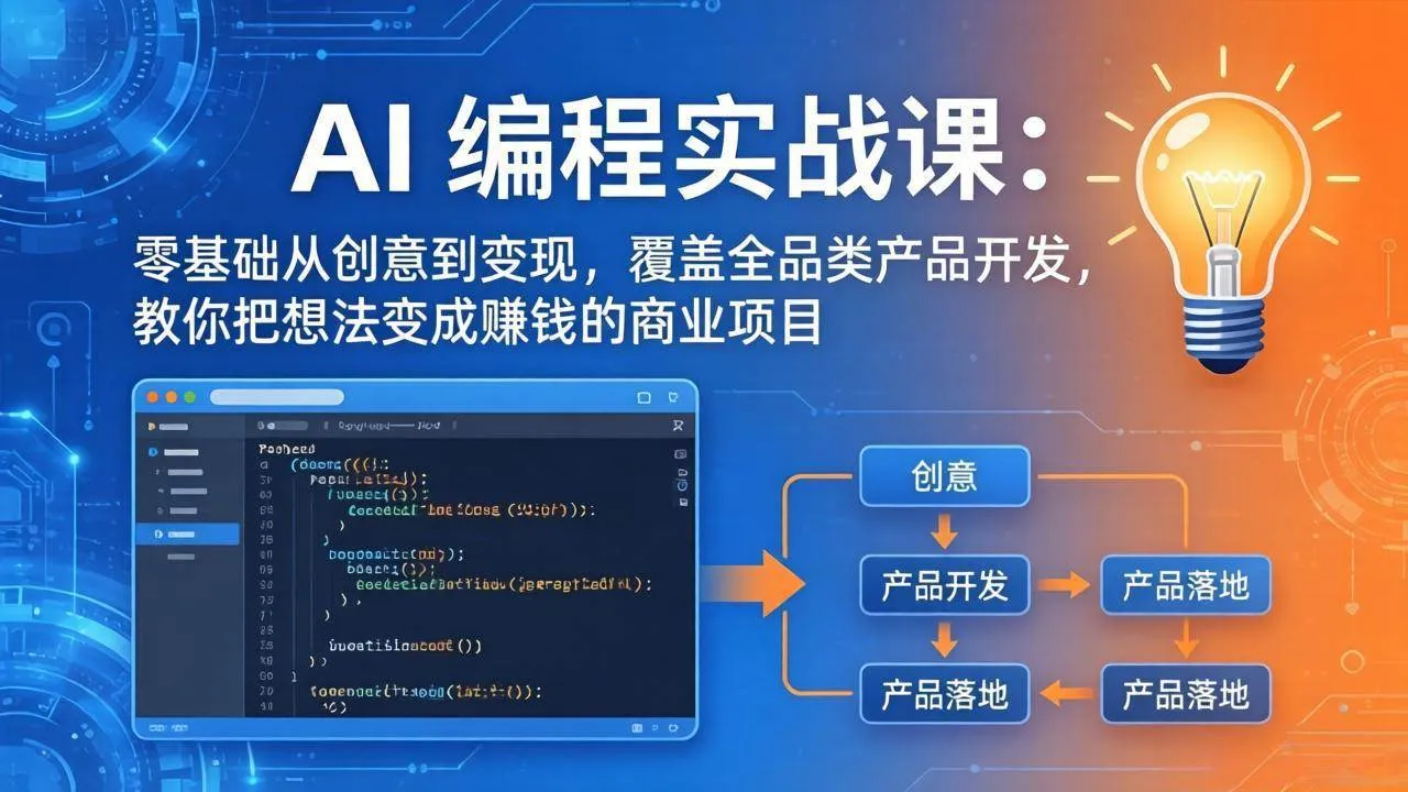 (18533期)AI编程实战课-第三期-5月19更新:零基础从创意到变现,覆盖全品类产品开发,把想法变成赚钱项目 (18533期)AI编程实战课-第三期-5月19更新:零基础从创意到变现,覆盖全品类产品开发,把想法变成赚钱项目
