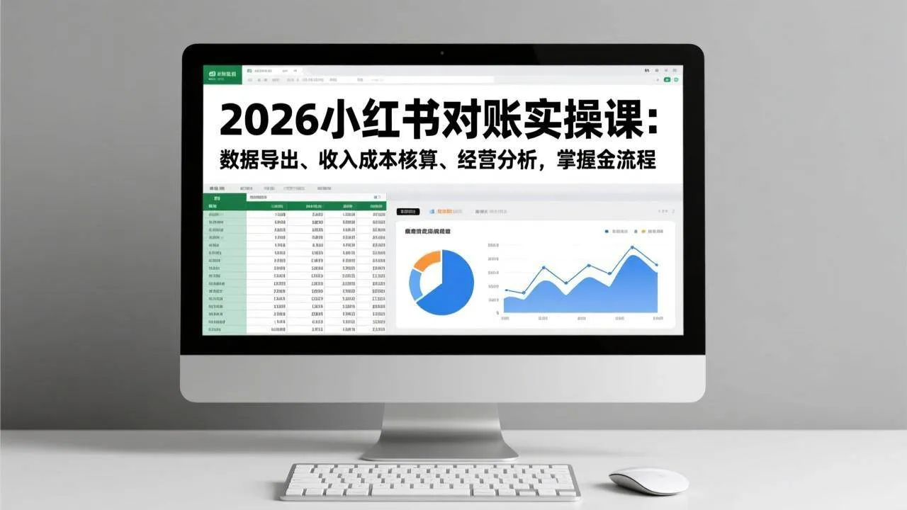 （17071期）2026小红书对账实操课：数据导出、收入成本核算、经营分析，掌握全流程