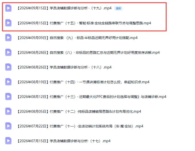 2026淘宝电商终局之战VIP课-更新1022：自然搜索+直通车+无界+精准人群，系统掌握测款动销与全店推广布局方法