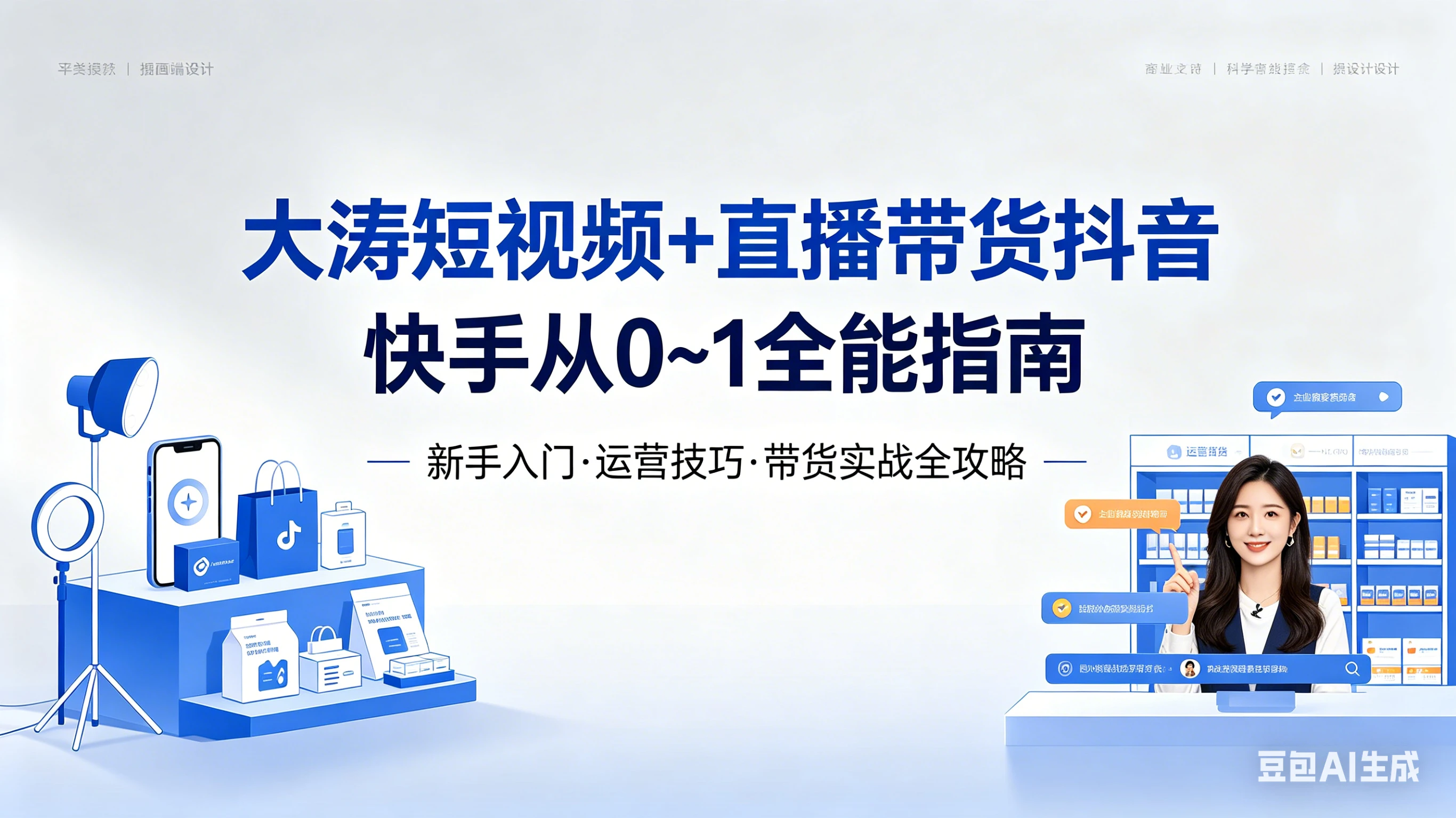 【精】大涛短视频+直播带货 短视频+图文+直播带货VIP陪跑，全平台起号+选品+实拍+剪辑+投放+变现全教学