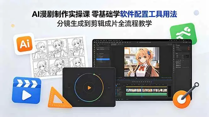 (18605期)AI漫剧制作实操课 零基础学软件配置工具用法 分镜生成到剪辑成片全流程教学 (18605期)AI漫剧制作实操课 零基础学软件配置工具用法 分镜生成到剪辑成片全流程教学