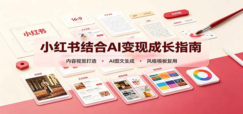 小红书结合AI变现成长指南:账号精准定位,内容视觉打造,搭建可复制流量获客体系