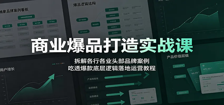 商业爆品打造实战课:拆解各行各业头部品牌案例,吃透爆款底层逻辑落地运营教程