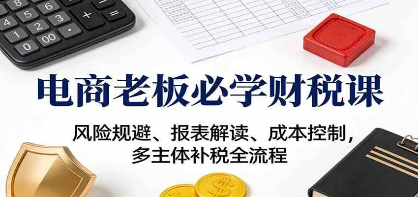 电商老板必学财税课:风险规避、报表解读、成本控制,多主体补税全流程 电商老板必学财税课:风险规避、报表解读、成本控制,多主体补税全流程