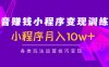 抖音赚钱小程序变现训练营：小程序月入10w+各类玩法运营技巧变现
