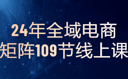 24年全域电商矩阵109节线上课