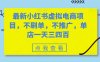 最新小红书虚拟电商项目,不刷单,不推广,单店一天三四百
