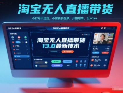 淘宝无人直播带货13.0最新技术,不封号不违规,不需要发视频,开播爆单,日入1k+【揭秘】