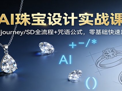 AI珠宝设计实战课:Midjourney/SD全流程+咒语公式,零基础快速出图