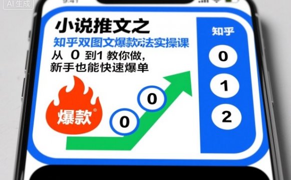 小说推文之知乎双图文爆款玩法实操课，从0到1教你做，新手也能快速爆单